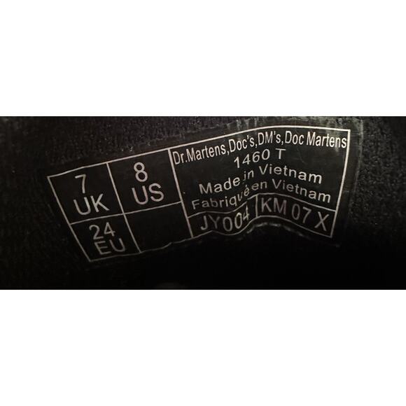 Dr Martens Kids Toddler Size 8 Black Leather Combat Boots Zip Doc Junior 1460 - Picture 8 of 9